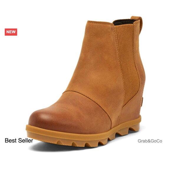 Waterproof Chelsea Wedge Boots Elegant Minimal Chic Retro Style Adjustable Fit